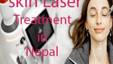 here, our nurse is doing skin laser for our patient in kathmandu